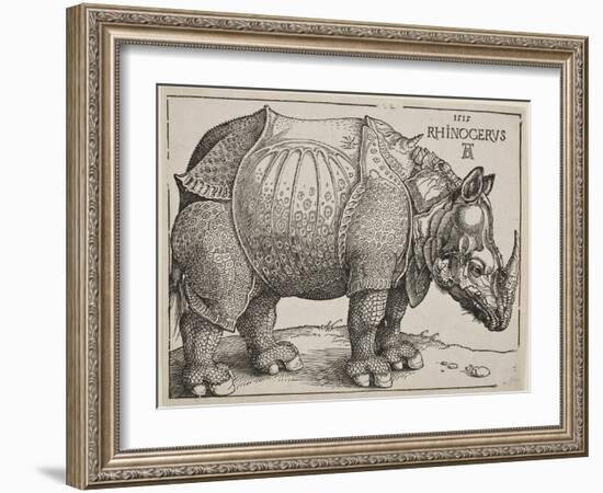 The Rhinoceros, 1515-Albrecht Dürer-Framed Giclee Print