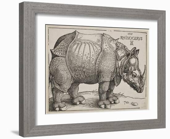 The Rhinoceros, 1515-Albrecht Dürer-Framed Giclee Print