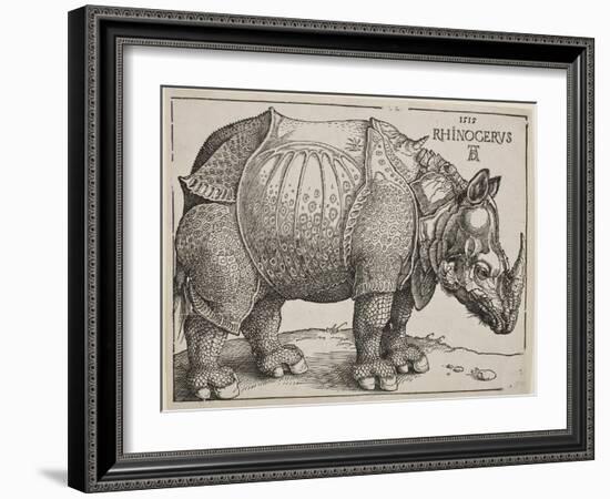 The Rhinoceros, 1515-Albrecht Dürer-Framed Giclee Print