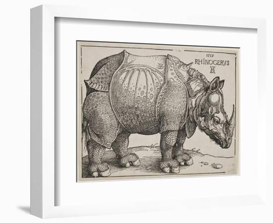 The Rhinoceros, 1515-Albrecht Dürer-Framed Giclee Print