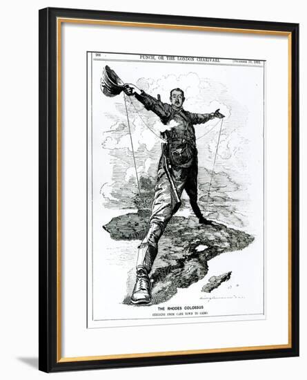 The Rhodes Colossus, from Punch, 10th December 1892-null-Framed Giclee Print