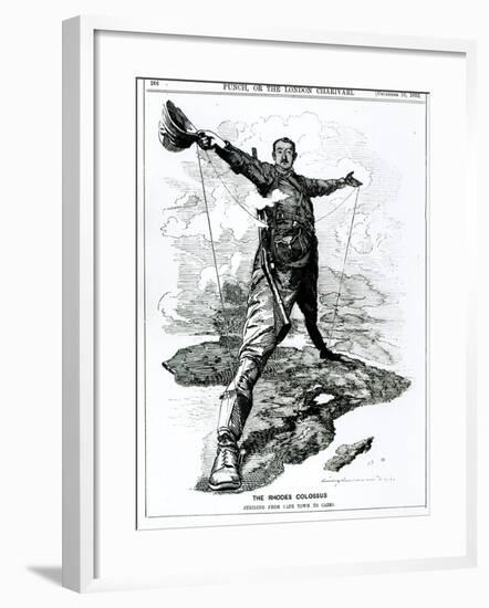 The Rhodes Colossus, from Punch, 10th December 1892-null-Framed Giclee Print