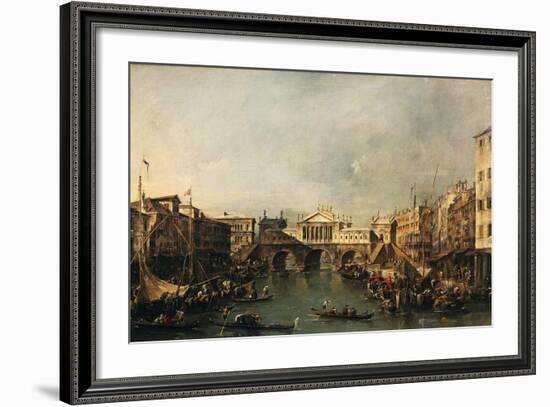 The Rialto Bridge According to a Project by Palladio, by Francesco Guardi-null-Framed Giclee Print