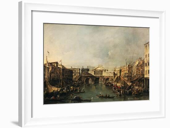 The Rialto Bridge According to a Project by Palladio, by Francesco Guardi-null-Framed Giclee Print