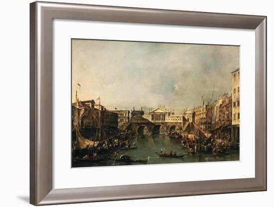 The Rialto Bridge According to a Project by Palladio, by Francesco Guardi-null-Framed Giclee Print