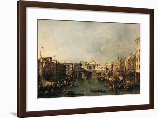 The Rialto Bridge According to a Project by Palladio, by Francesco Guardi-null-Framed Giclee Print