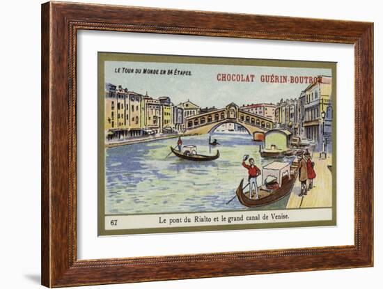 The Rialto Bridge and the Grand Canal of Venice-null-Framed Giclee Print