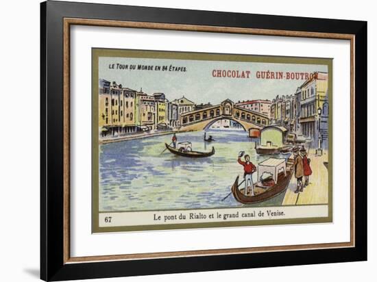 The Rialto Bridge and the Grand Canal of Venice-null-Framed Giclee Print