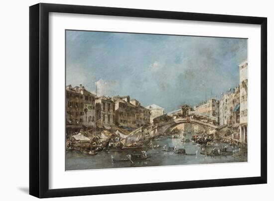 The Rialto Bridge, C.1775-Francesco Guardi-Framed Giclee Print