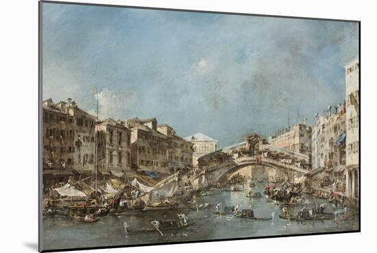 The Rialto Bridge, C.1775-Francesco Guardi-Mounted Giclee Print