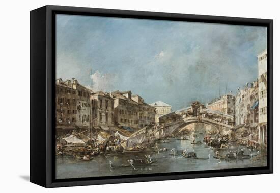 The Rialto Bridge, C.1775-Francesco Guardi-Framed Premier Image Canvas