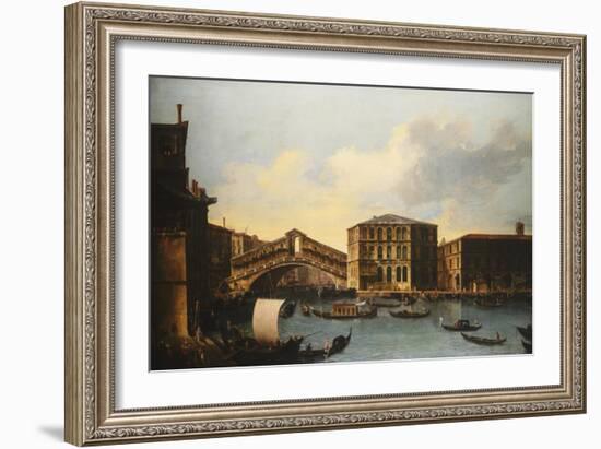 The Rialto Bridge, venice, from the North-Venetian School-Framed Giclee Print