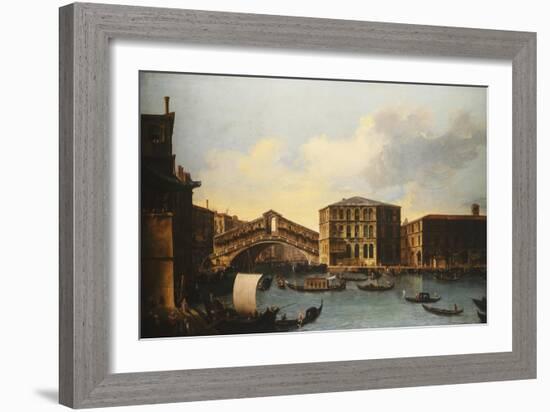 The Rialto Bridge, venice, from the North-Venetian School-Framed Giclee Print