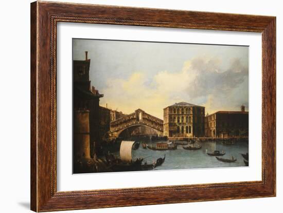 The Rialto Bridge, venice, from the North-Venetian School-Framed Giclee Print