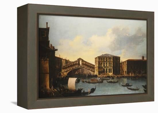The Rialto Bridge, venice, from the North-Venetian School-Framed Premier Image Canvas