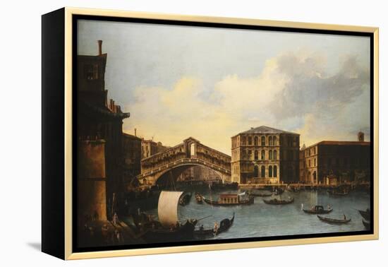 The Rialto Bridge, venice, from the North-Venetian School-Framed Premier Image Canvas