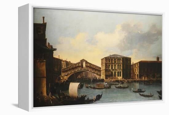 The Rialto Bridge, venice, from the North-Venetian School-Framed Premier Image Canvas