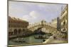 The Rialto Bridge Venice from the South with the Fondamenta Del Vin and the Fondaco Dei Tedeschi-Canaletto-Mounted Giclee Print