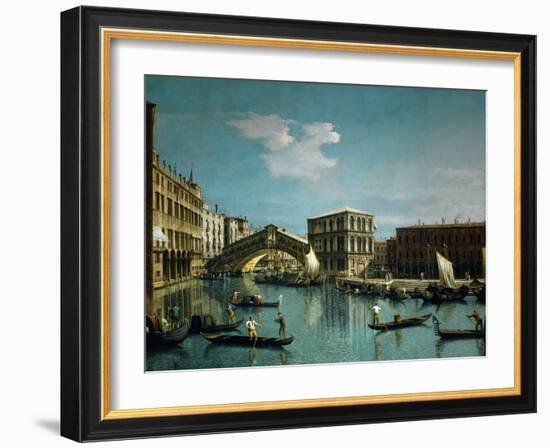 The Rialto bridge, Venice, R. F. 1961-32.-Canaletto-Framed Giclee Print