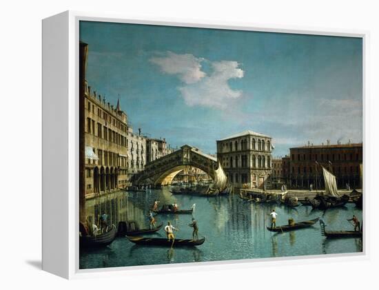 The Rialto bridge, Venice, R. F. 1961-32.-Canaletto-Framed Premier Image Canvas