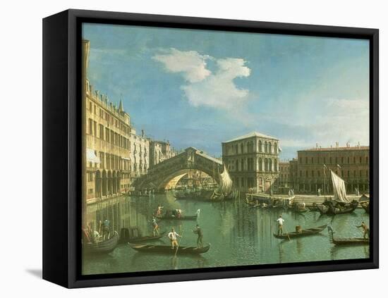 The Rialto Bridge, Venice-Canaletto-Framed Premier Image Canvas