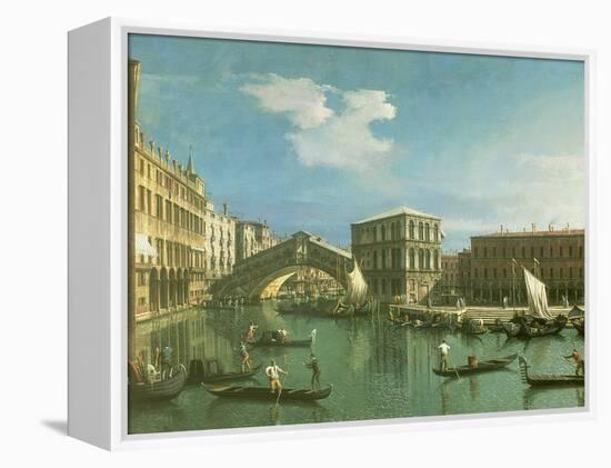 The Rialto Bridge, Venice-Canaletto-Framed Premier Image Canvas
