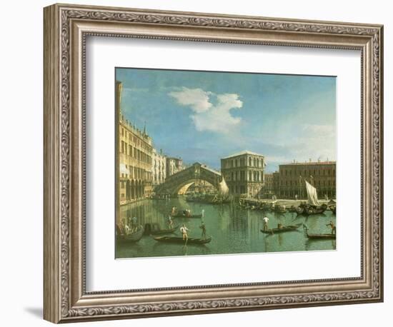 The Rialto Bridge, Venice-Canaletto-Framed Premium Giclee Print