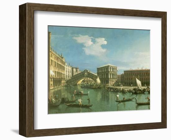 The Rialto Bridge, Venice-Canaletto-Framed Premium Giclee Print