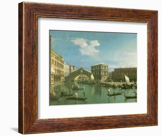 The Rialto Bridge, Venice-Canaletto-Framed Premium Giclee Print