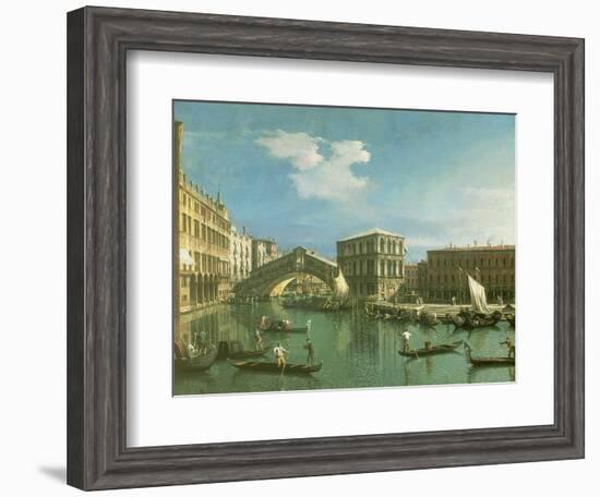 The Rialto Bridge, Venice-Canaletto-Framed Giclee Print