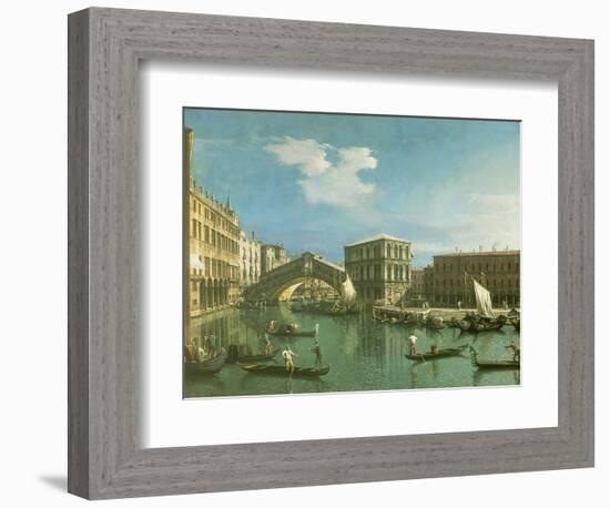 The Rialto Bridge, Venice-Canaletto-Framed Giclee Print