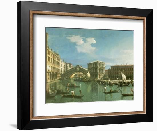 The Rialto Bridge, Venice-Canaletto-Framed Giclee Print