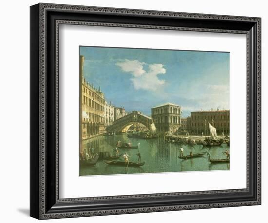 The Rialto Bridge, Venice-Canaletto-Framed Giclee Print