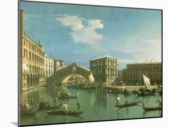 The Rialto Bridge, Venice-Canaletto-Mounted Giclee Print