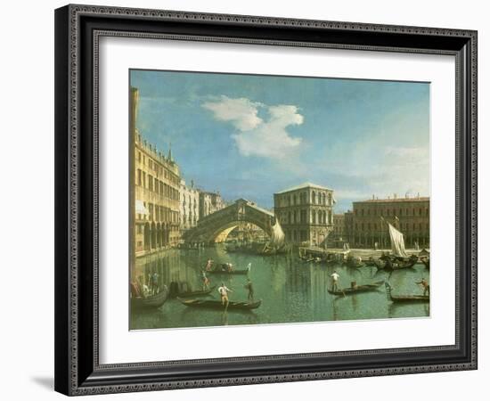 The Rialto Bridge, Venice-Canaletto-Framed Giclee Print