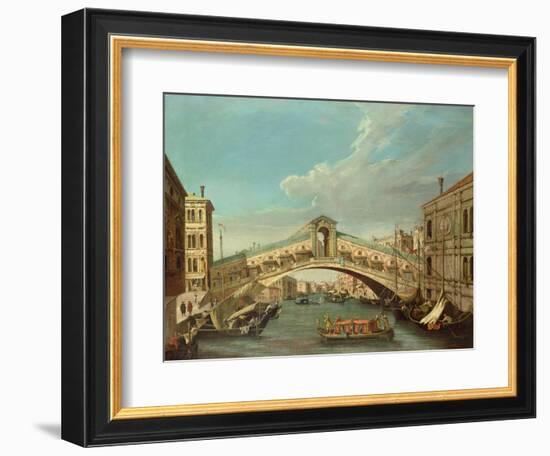 The Rialto Bridge, Venice-Canaletto-Framed Giclee Print