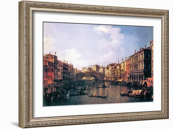 The Rialto Bridge-Canaletto-Framed Art Print