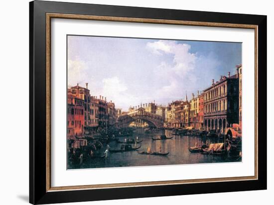 The Rialto Bridge-Canaletto-Framed Art Print