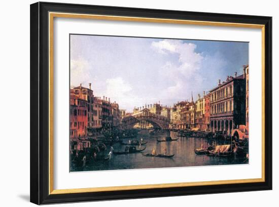 The Rialto Bridge-Canaletto-Framed Art Print