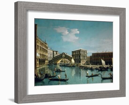 The Rialto Bridge-Canaletto-Framed Giclee Print