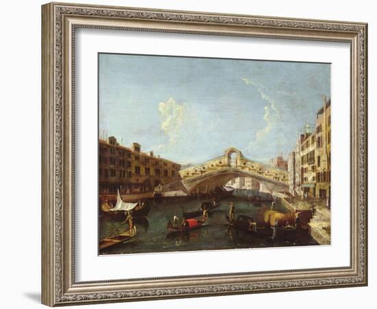 The Rialto in Venice-Canaletto-Framed Giclee Print