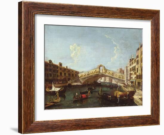 The Rialto in Venice-Canaletto-Framed Giclee Print