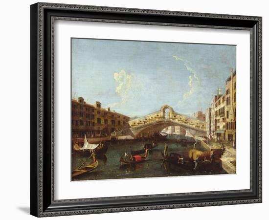 The Rialto in Venice-Canaletto-Framed Giclee Print