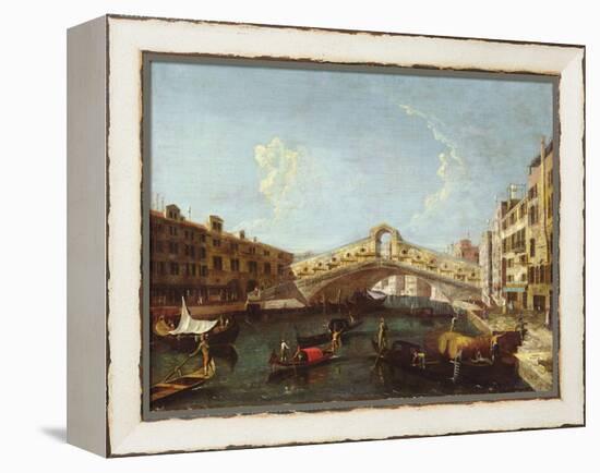 The Rialto in Venice-Canaletto-Framed Premier Image Canvas