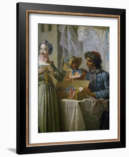 The Ribbon Seller, Ca 1733-Etienne Jeaurat-Framed Giclee Print