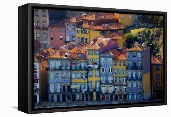 The Ribeira District Quayside in Porto-Julianne Eggers-Framed Premier Image Canvas