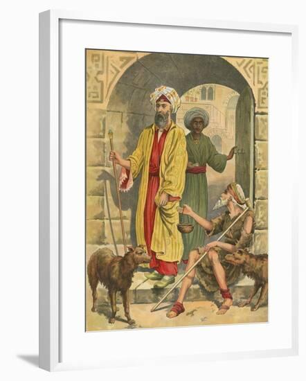 The Rich Man and Lazarus-English School-Framed Giclee Print