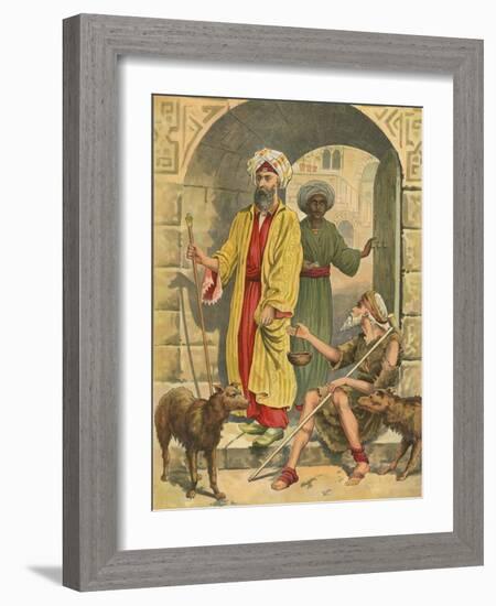 The Rich Man and Lazarus-English School-Framed Giclee Print