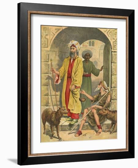 The Rich Man and Lazarus-English School-Framed Giclee Print