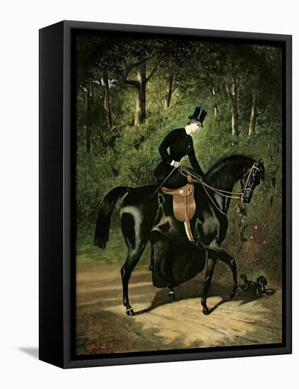 The Rider, Kipler, on Her Black Mare-Alfred De Dreux-Framed Premier Image Canvas